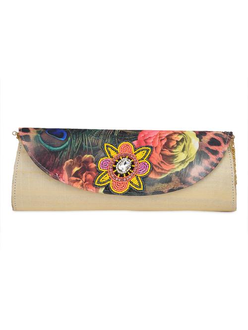 printed flap silk clutch bag - 1075690 - Very Small Image - 1
