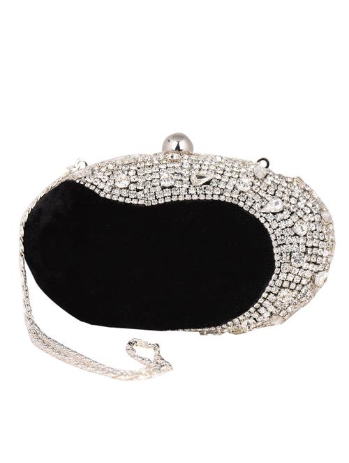 stone embellished velvet clutch bag - 1075701 - Very Small Image - 1