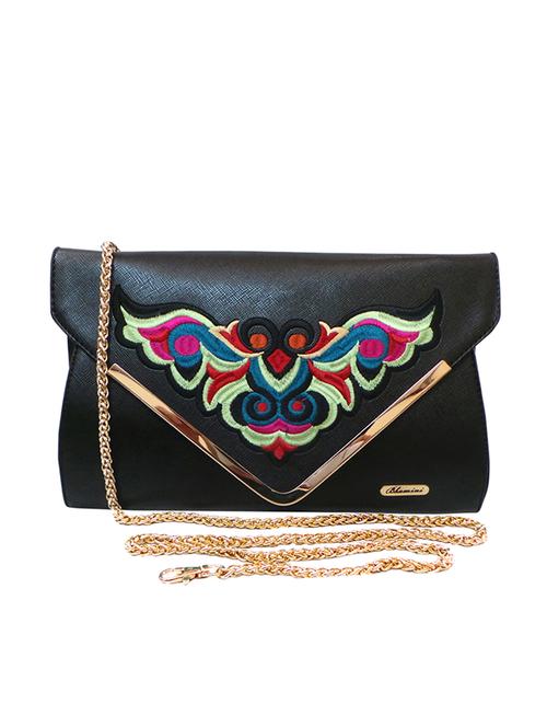 black leatherette clutch - 10761233 - Very Small Image - 1