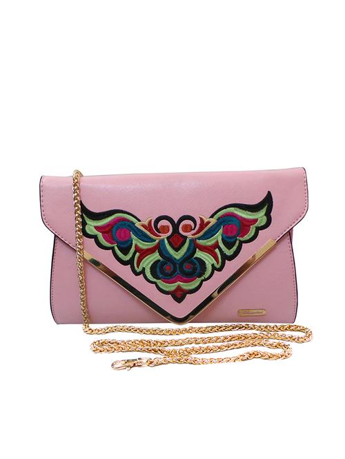 pink leatherette clutch - 10761237 - Very Small Image - 1