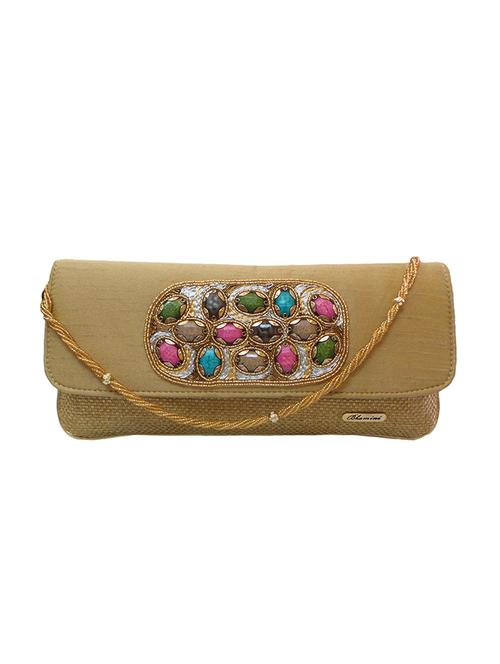 gold jute clutch - 10761257 - Very Small Image - 1