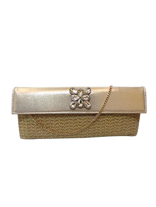 gold jute clutch - 10761260 - Very Small Image - 1