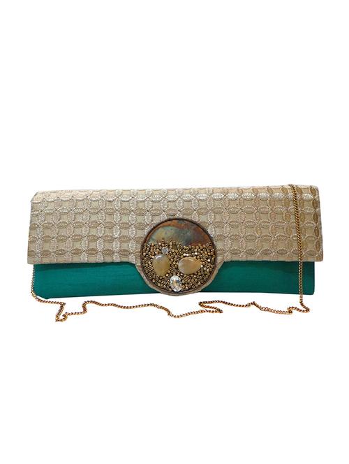 green silk clutch - 10761297 - Very Small Image - 1