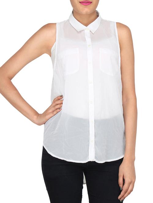 white chiffon shirt - 10761987 - Very Small Image - 1