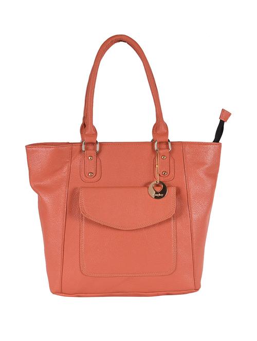 peach faux leather handbag - 10762358 - Very Small Image - 1