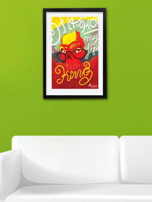 PICKYPOMP King of life, the skeleton Wall Poster Art - Laminated Framed 8x12 Inch - 10762671 - Very Small Image - 1