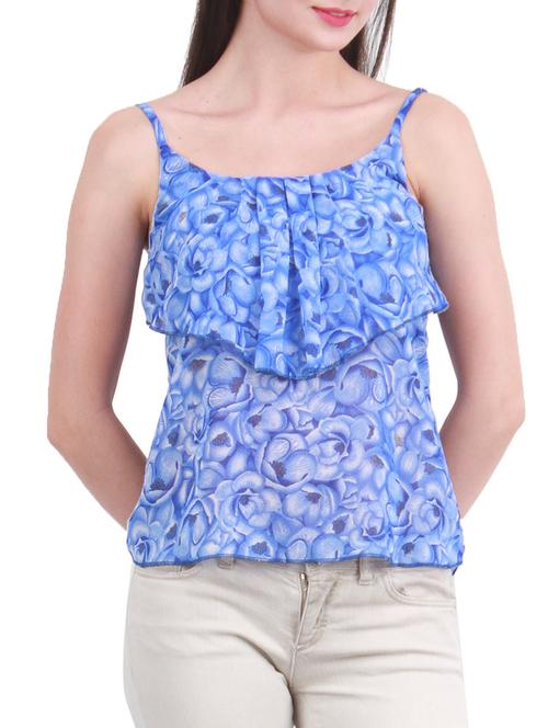 blue polyester regular top - 10763456 - Very Small Image - 1
