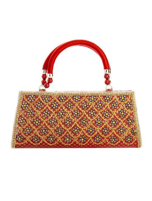 maroon leatherette (pu) handbag - 10766462 - Very Small Image - 1