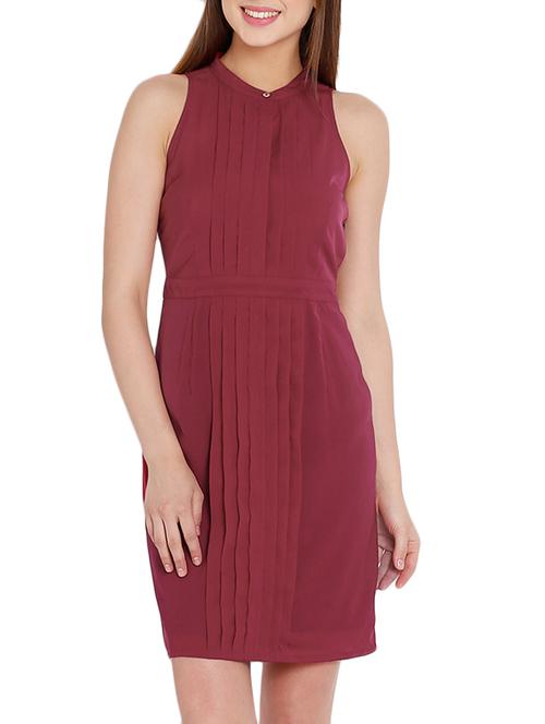 plum crepe dress - 10766489 - Very Small Image - 1