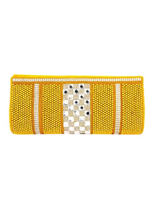gold leatherette (pu) ethnic clutch - 10766523 - Very Small Image - 1