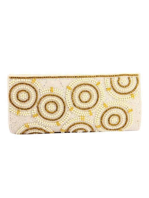 white leatherette (pu) ethnic clutch - 10766585 - Very Small Image - 1
