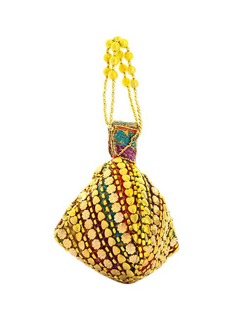 multi colored silk ethnic potli - 10766751 - Very Small Image - 1