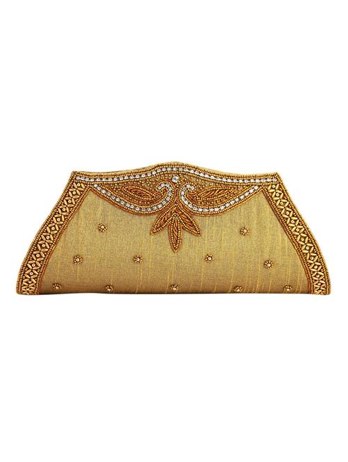brown leatherette (pu) ethnic clutch - 10766923 - Very Small Image - 1