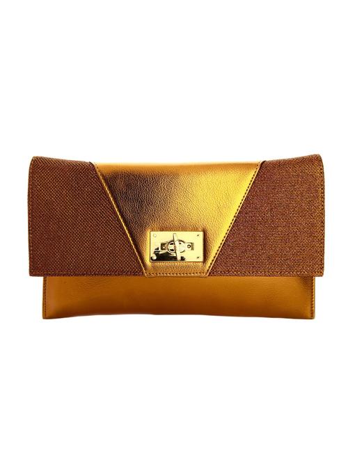 brown leatherette (pu) ethnic clutch - 10766991 - Very Small Image - 1