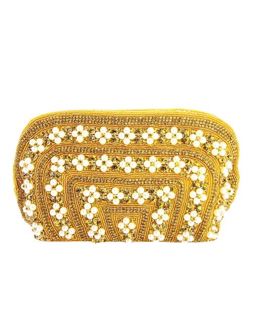 gold leatherette (pu) ethnic clutch - 10767107 - Very Small Image - 1