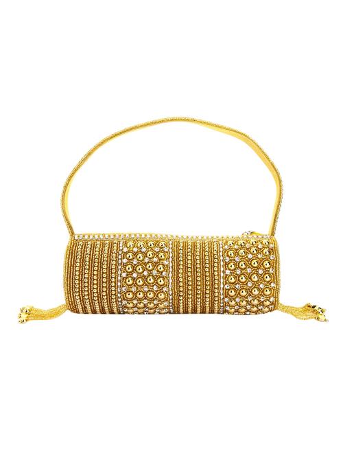 gold leatherette (pu) handbag - 10767113 - Very Small Image - 1