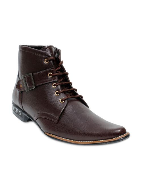 brown leather ankle boots - 10768962 - Very Small Image - 1