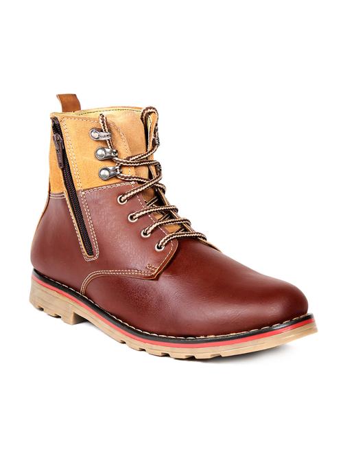 Brown Leather High Ankle Boot - 10768986 - Very Small Image - 1