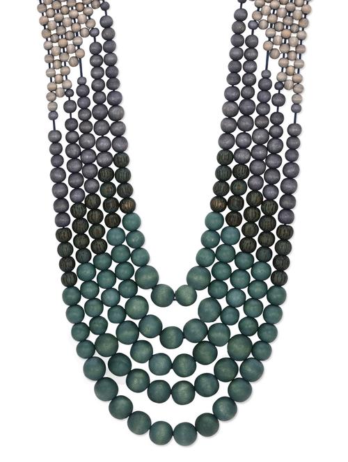 multicoloured wooden layered neckpiece - 10774165 - Very Small Image - 1