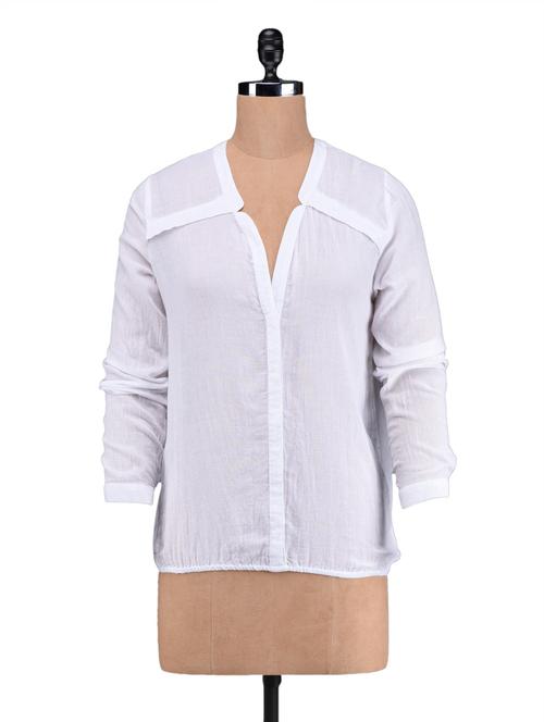 long sleeves white viscose top - 1077494 - Very Small Image - 1