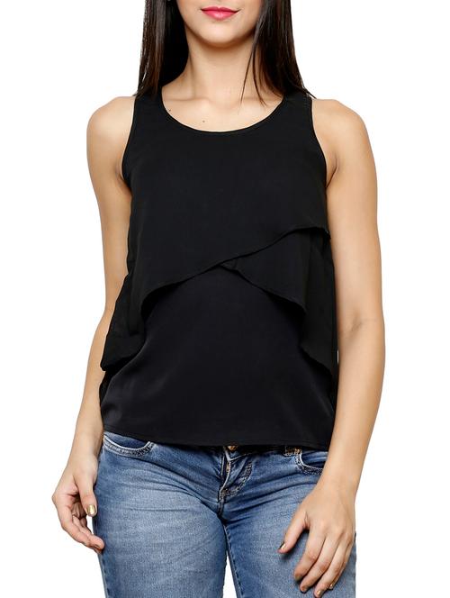 black crepe top - 10780960 - Very Small Image - 1