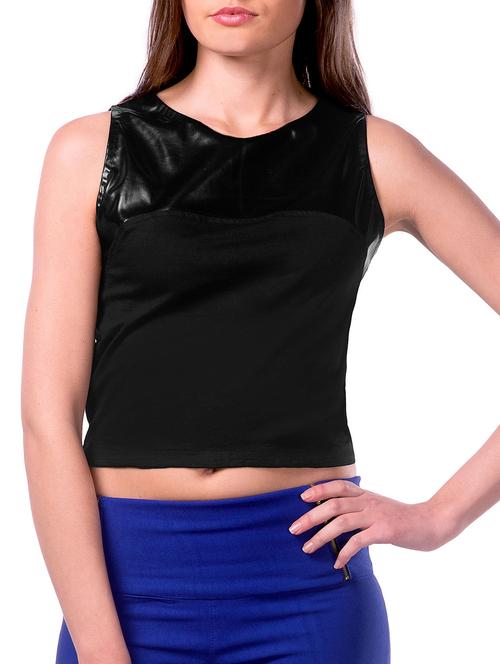 zip-up back crop top - 1078158 - Very Small Image - 1