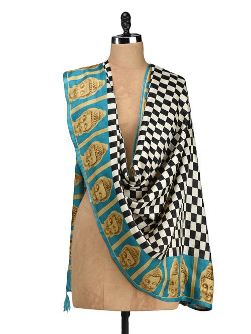 budha printed silk dupatta - 1078393 - Very Small Image - 1