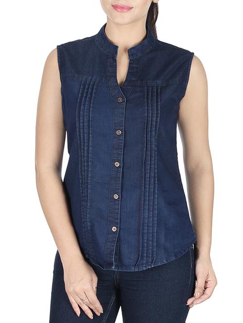 dark blue denim shirt - 10784754 - Very Small Image - 1