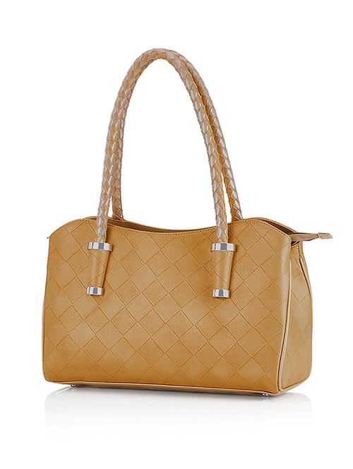 beige leatherette textured handbag - 10788591 - Very Small Image - 1