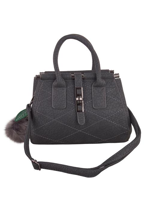 grey faux leather handbag with sling - 10792841 - Very Small Image - 1