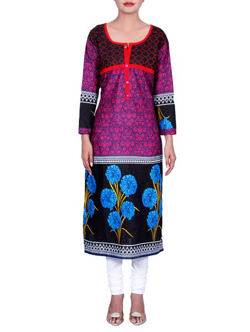 purple cotton kurti - 10796357 - Very Small Image - 1