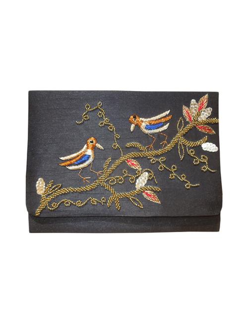 black satin regular clutch - 10797495 - Very Small Image - 1