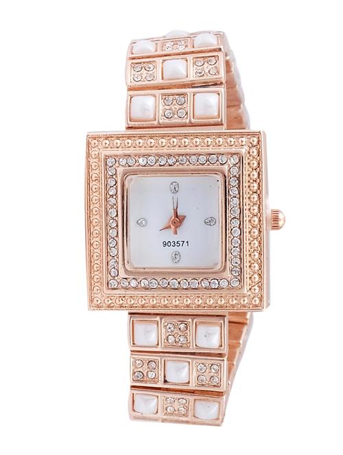super drool rosegold stones and pearls wrist watch - 10798917 - Very Small Image - 1