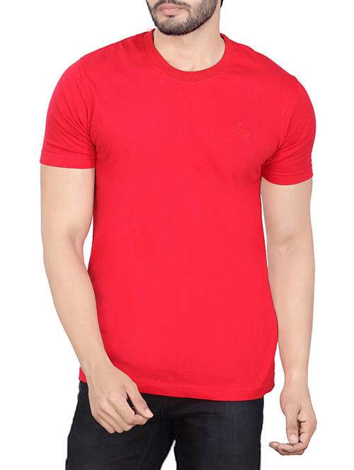 solid red cotton t-shirt - 10799504 - Very Small Image - 1