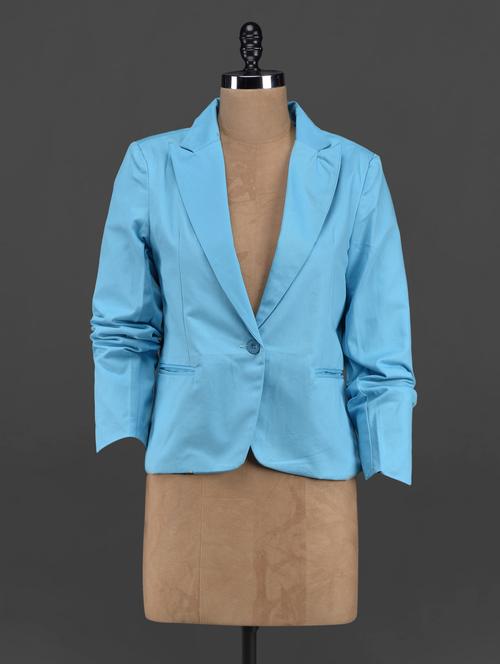 Light blue cotton summer blazer - 1080155 - Very Small Image - 1