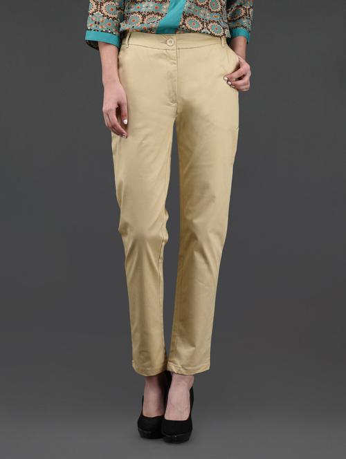 beige cotton viscose formal trouser - 1080311 - Very Small Image - 1