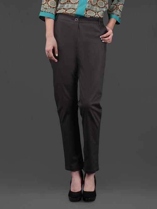 grey cotton viscose formal trouser - 1080313 - Very Small Image - 1