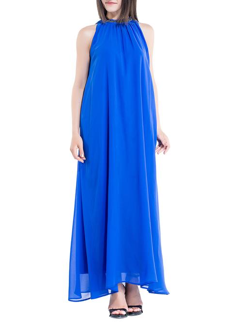 blue georgette dress - 10803408 - Very Small Image - 1