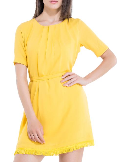 yellow georgette dress - 10803414 - Very Small Image - 1