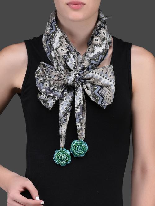 multicolored printed cotton jeweled stole - 1080391 - Very Small Image - 1