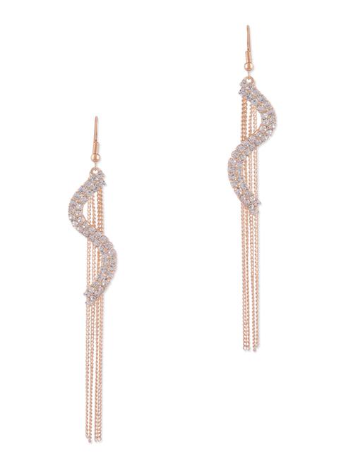gold stone embellished tasseled earrings - 1080429 - Very Small Image - 1