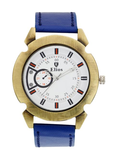 blue leather analog watch - 10804762 - Very Small Image - 1