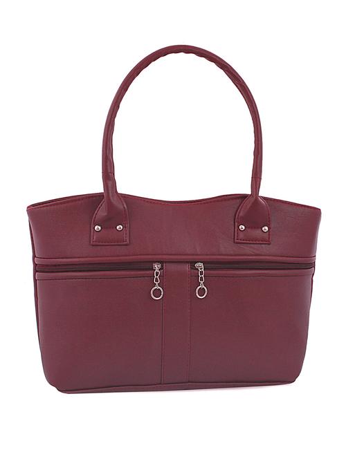 maroon leatherette handbag - 10805795 - Very Small Image - 1