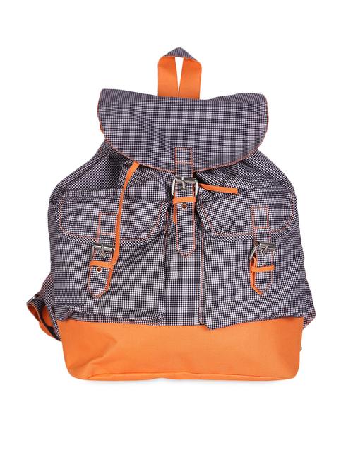 check printed buckled leatherette backpack - 1080582 - Very Small Image - 1