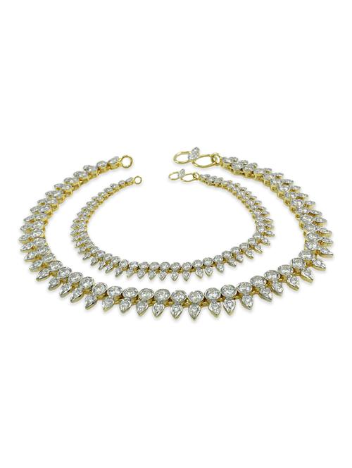 gold brass anklets and payal - 10807899 - Very Small Image - 1