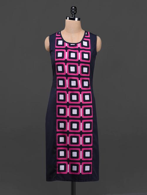 printed navy blue kurti - 1081250 - Very Small Image - 1