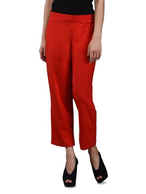 red cotton lycra knit lounge pants - 1081401 - Very Small Image - 1