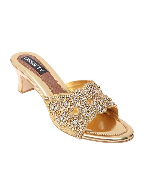 gold leatherette sandals - 10815014 - Very Small Image - 1