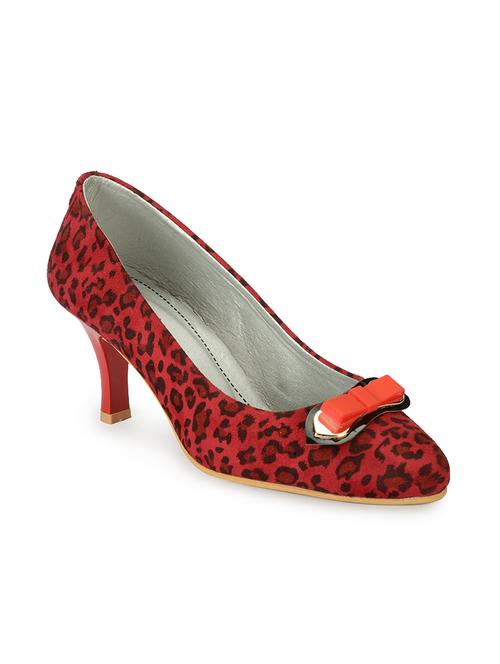 red leatherette slip on pumps - 10816132 - Very Small Image - 1