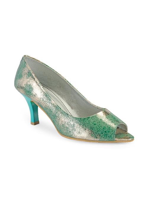 green leatherette closed back sandals - 10816136 - Very Small Image - 1